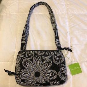Black and White Vera Bradley Little Hipster Purse